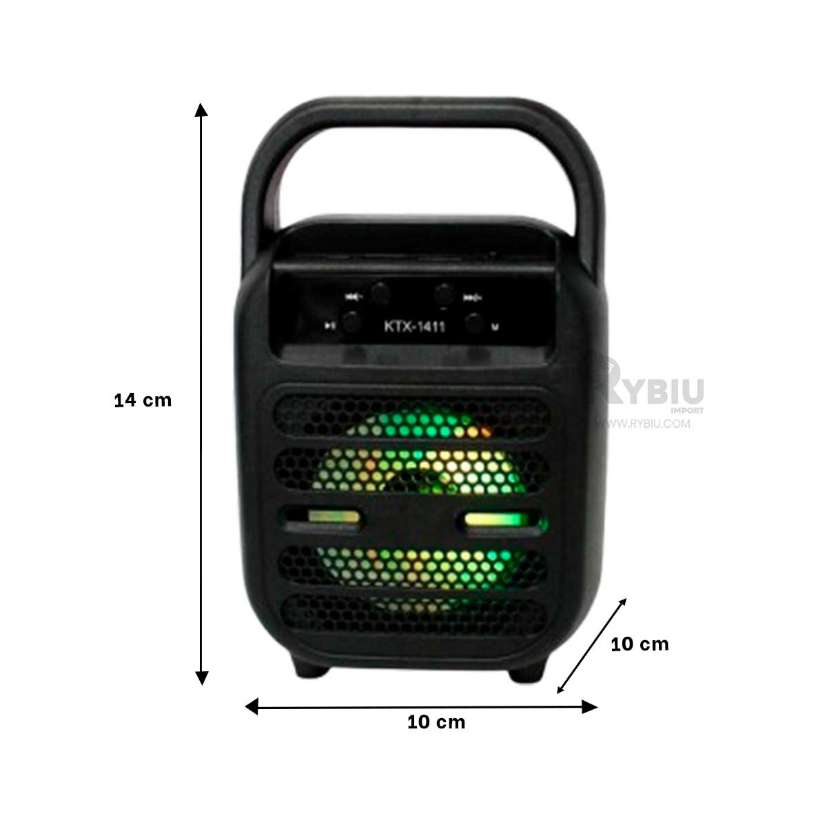 PARLANTE BLUETOOTH RYBIU KTX-1411 TRANSPORTABLE KTS 1411 NEGRO + PAPEL REGALO - 5