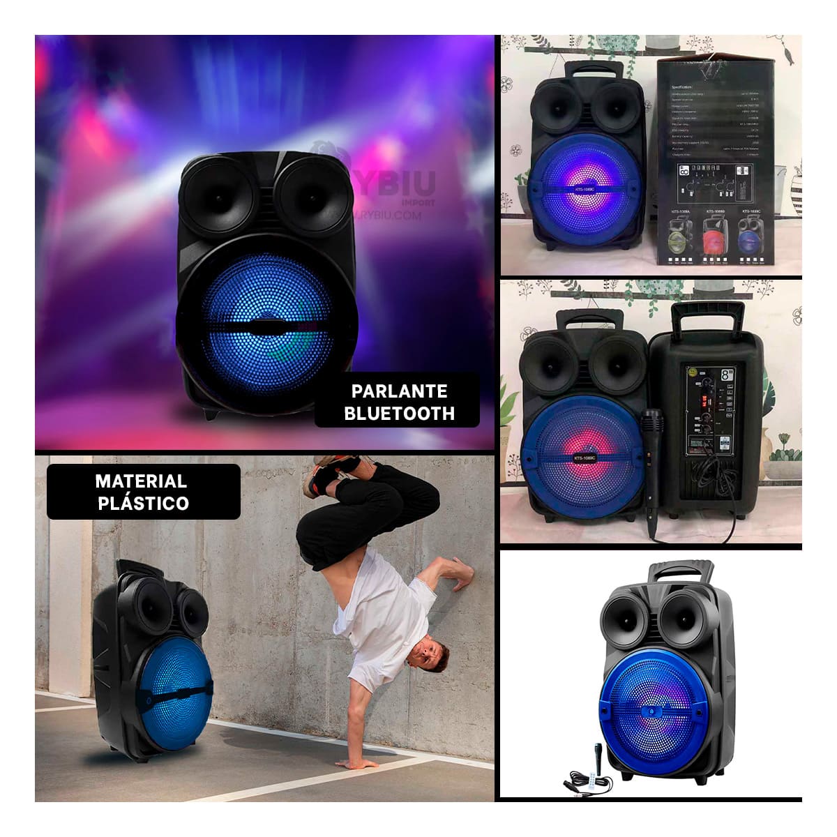 PARLANTE RYBIU KTX-1089C ALTAVOZ ERGONOMICO + LIGAS REGALO - 4