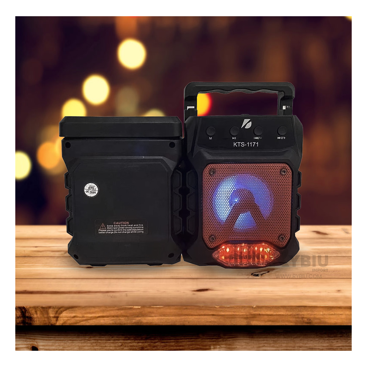 PARLANTE BLUETOOTH RYBIU KTS 1171 REPRODUCTOR MUSICA COLOR NEGRO + REGALO AGENDITA - 1