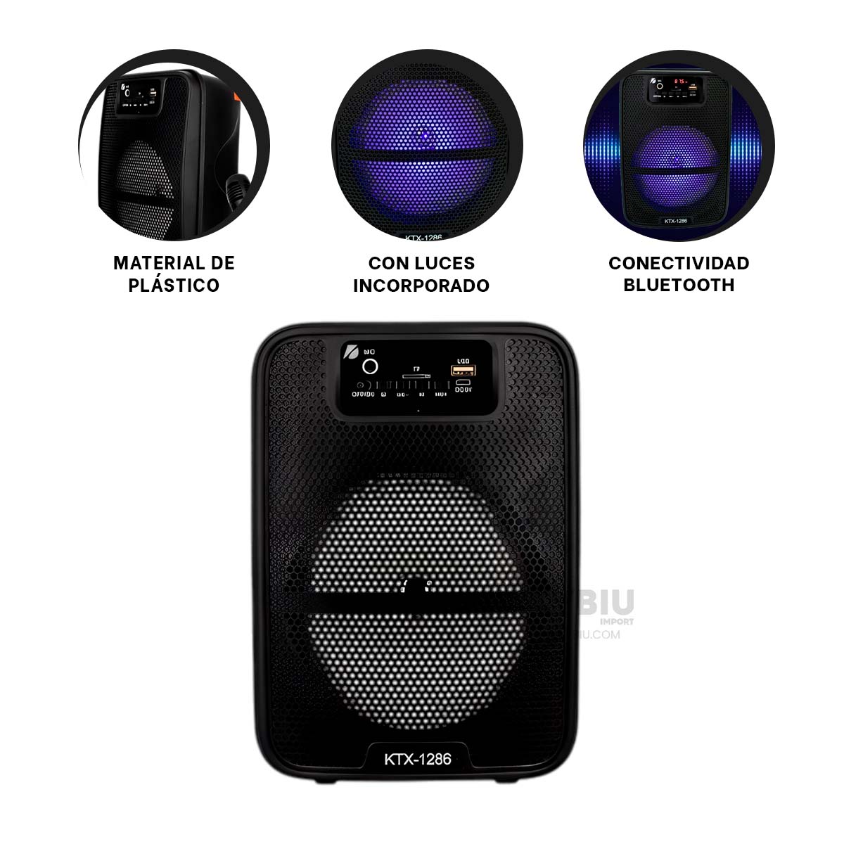 PARLANTE BLUETOOTH RYBIU KTX-1286 BOCINA + GIFT STICKERS - 1