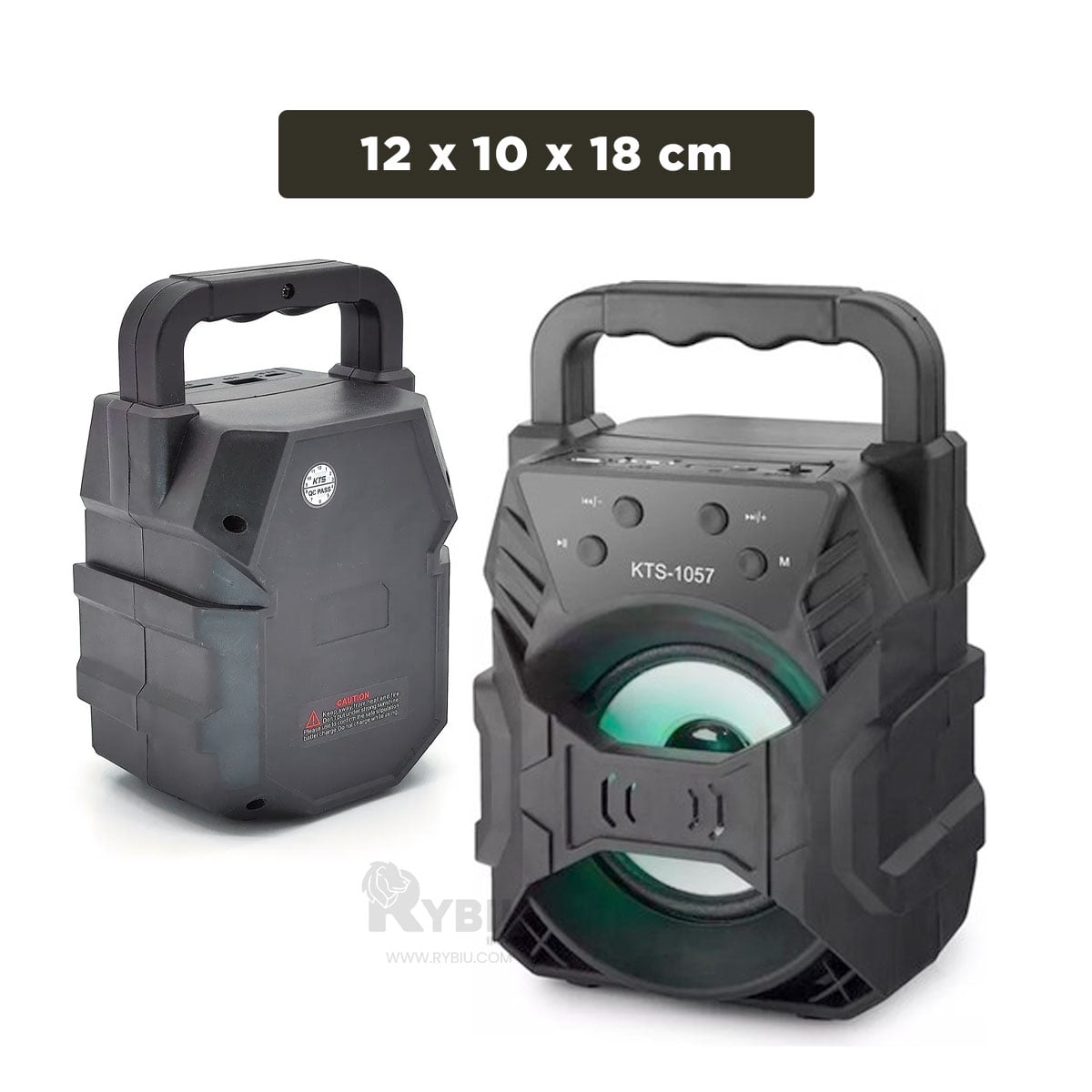 PARLANTE RYBIU KTS-1057 BOCINA PLASTICO KTS 1057 NEGRO + ENVOLTORIO REGALO - 5