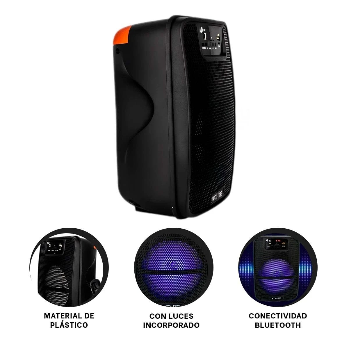 PARLANTE BLUETOOTH RYBIU KTX-1286 ALTAVOCES DISEÑO COMPACTO - 3