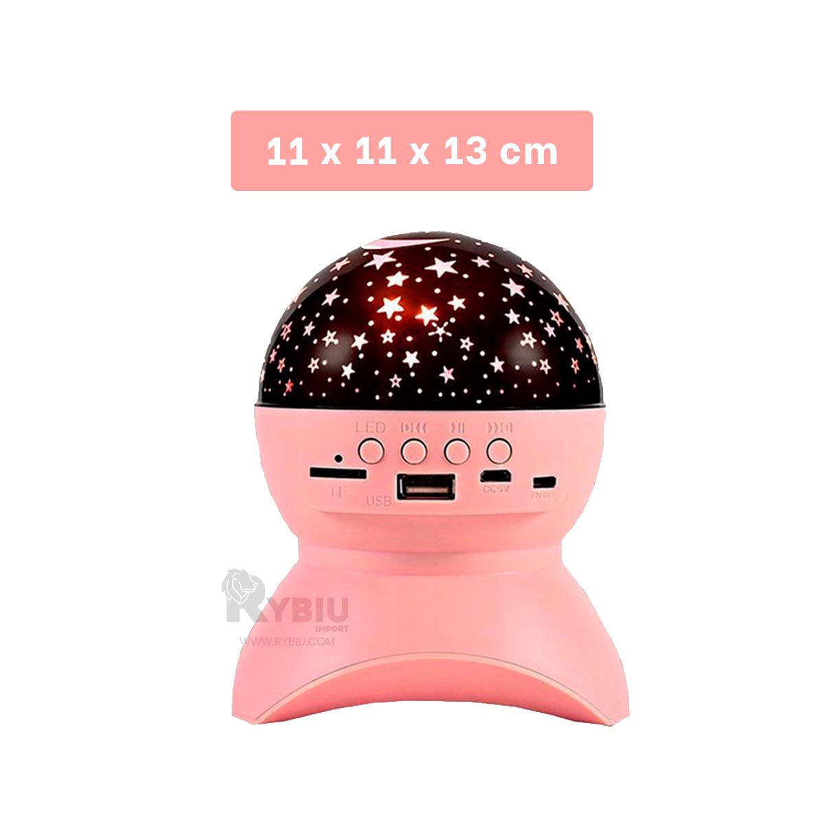 PARLANTE RYBIU TE31653 BOCINA LUNA ROSADO + REGALO LIGAS PEINAR - 1