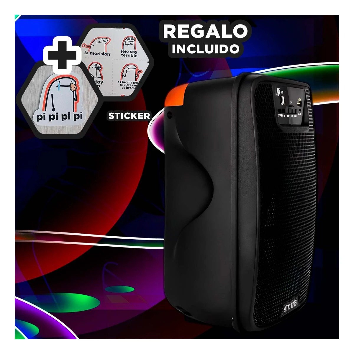 PARLANTE BLUETOOTH RYBIU KTX-1286 COMPACTO + REGALO STICKERS - 1