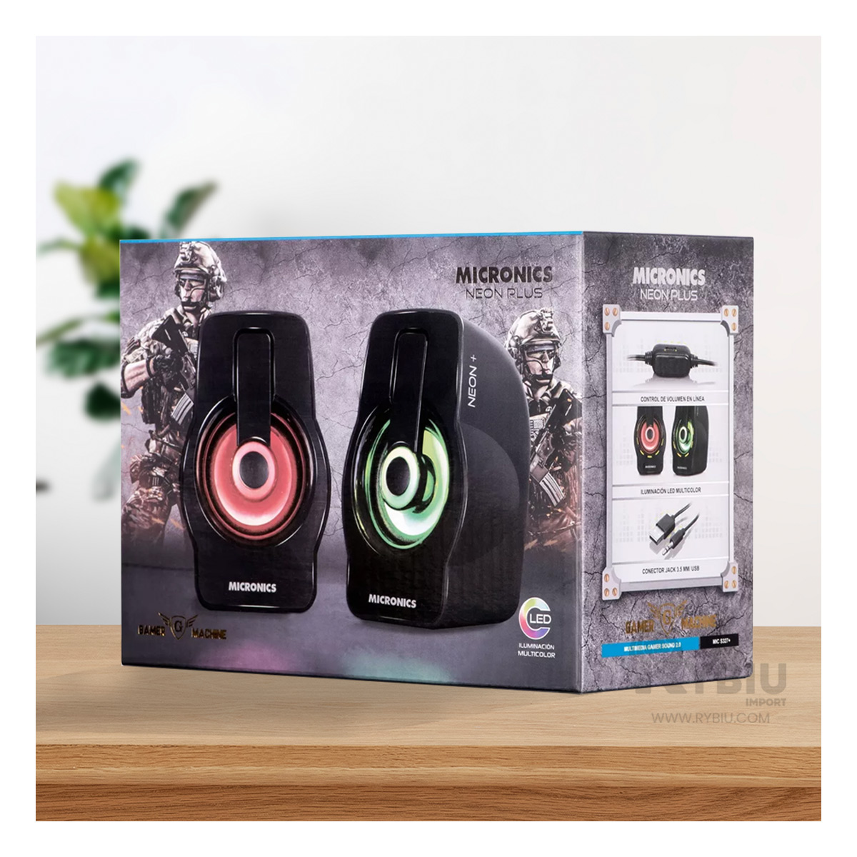 PARLANTE RYBIU PERFECTO MICRONICS NEGRO + REGALO STICKERS MIC S327 - 4