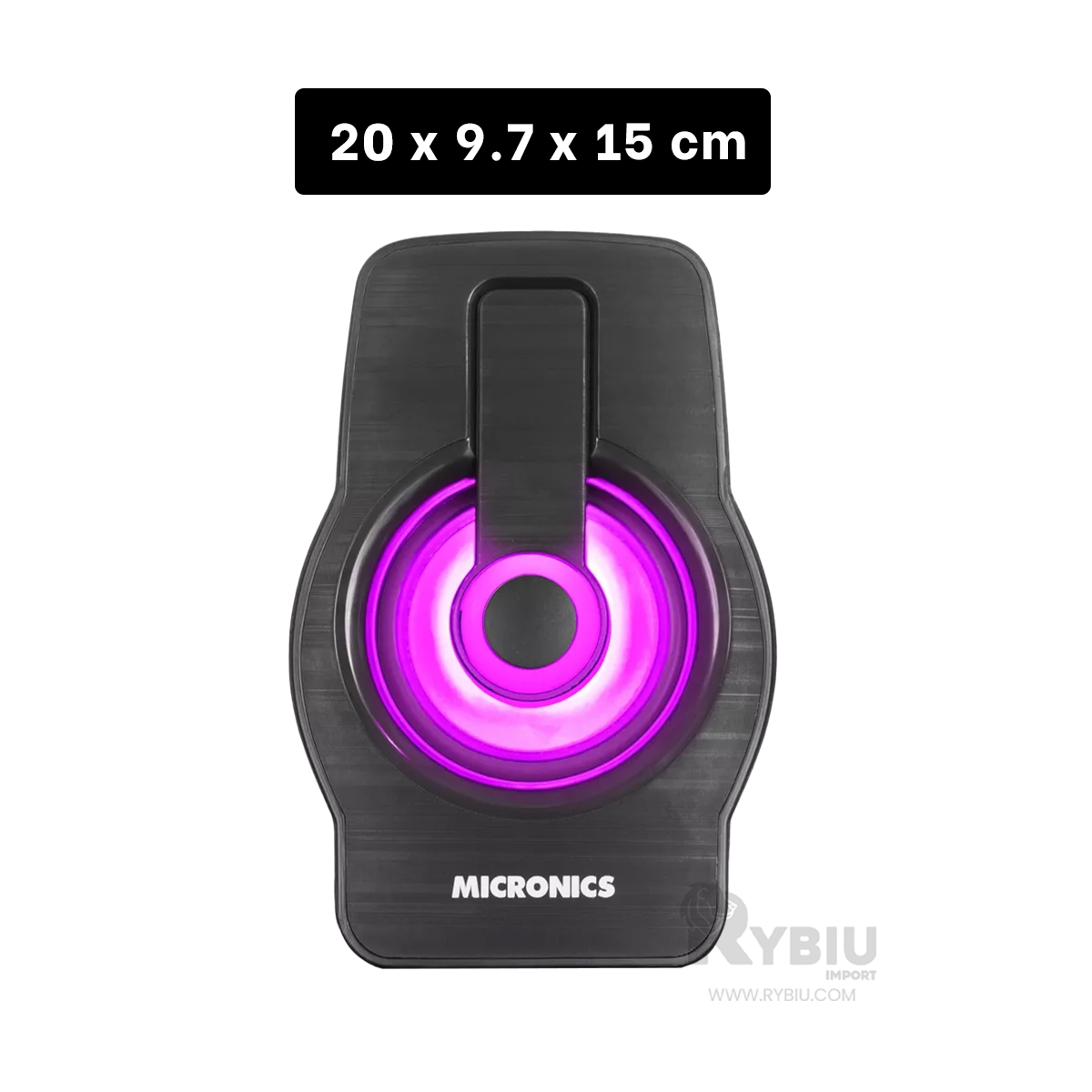 PARLANTE RYBIU PERFECTO MICRONICS NEGRO + REGALO STICKERS MIC S327 - 5