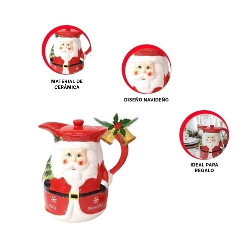 JARRA RYBIU LCN-215,216 ROJO MARAVILLA NAVIDEÑA DISEÑO PAPA NOEL 2 L - 2