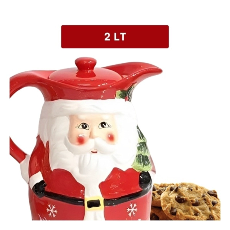 JARRA RYBIU LCN-215,216 ROJO MARAVILLA NAVIDEÑA DISEÑO PAPA NOEL 2 L - 4