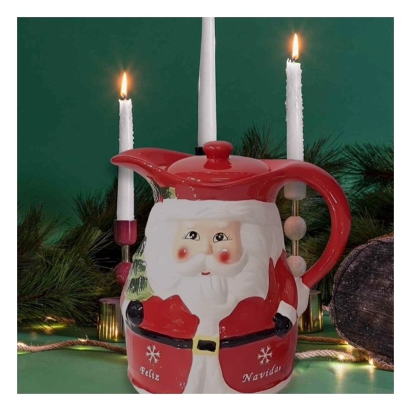 JARRA RYBIU LCN-215,216 ROJO MARAVILLA NAVIDEÑA DISEÑO PAPA NOEL 2 L - 5