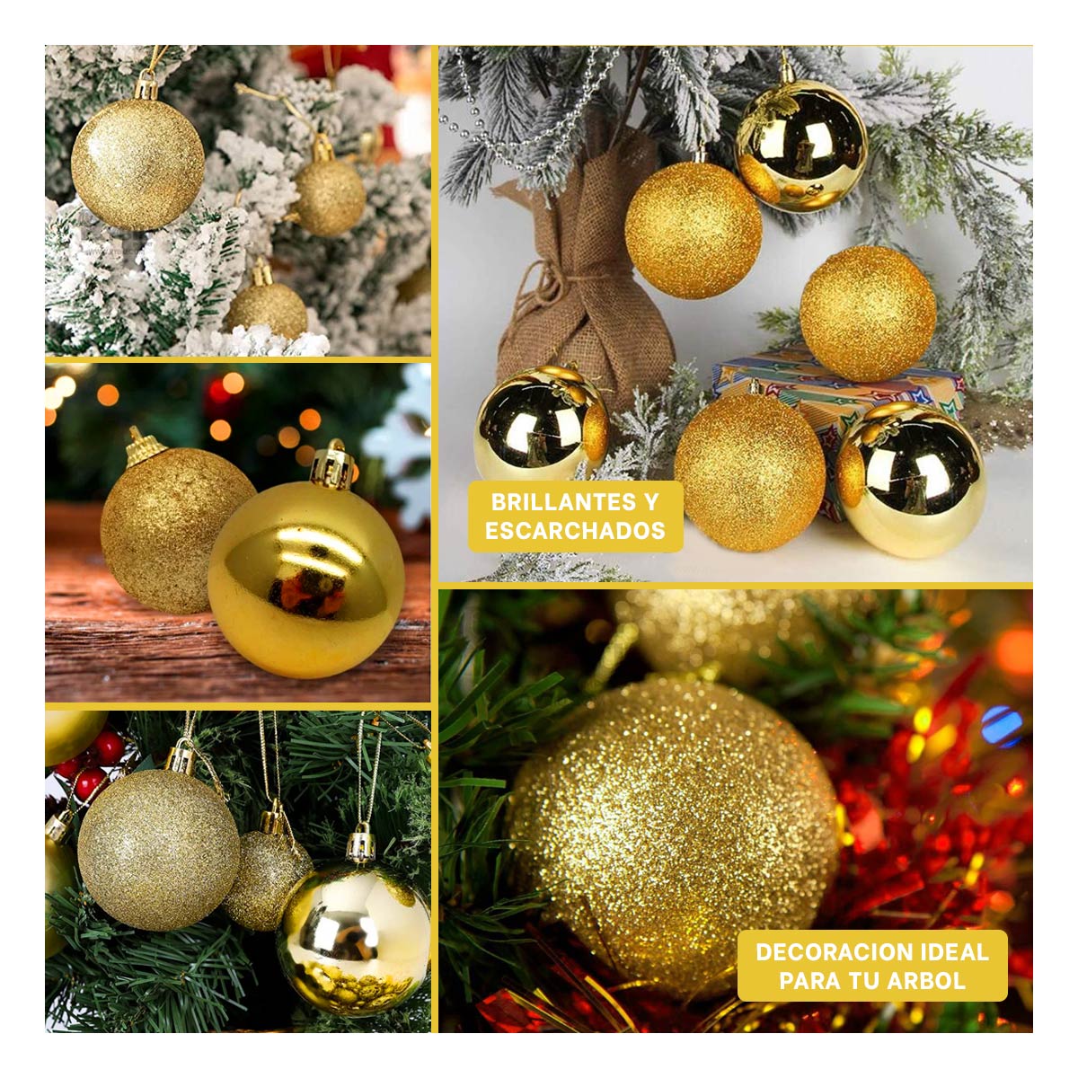 Ripley - BOLAS NAVIDEÑAS PARA SALA DE COLOR DORADO Y+PAPEL DE REGALO