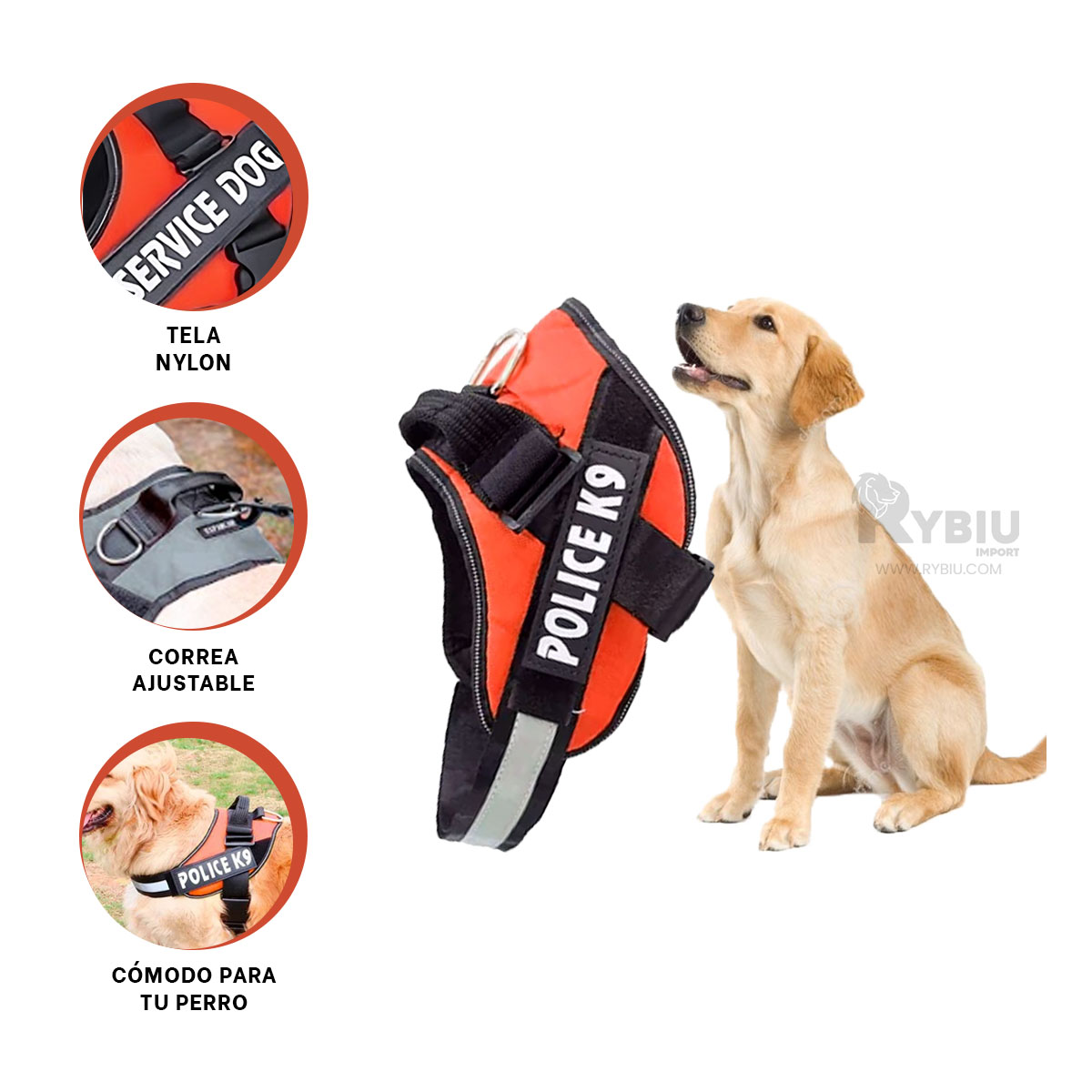CORREA PERROS MA30973 RYBIU ALTA SEGURIDAD EN ANARANJADO + GIFT MINIAGENDA - 3