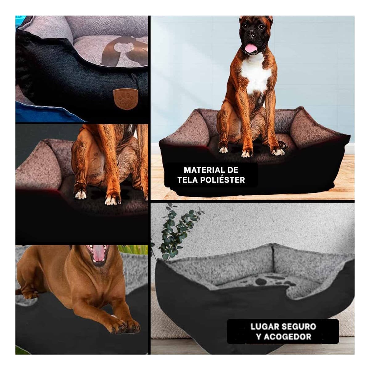CAMA PERROS MA31049 BASE MASCOTA DINAMICO TALLA XXL NEGRO RYBIU + LIGAS REGALO - 5