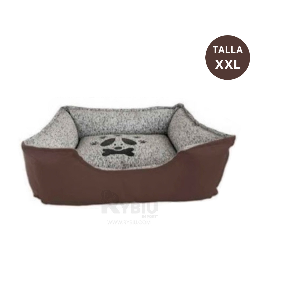 CAMA PERROS MA31048 BASE UTIL COMODA TALLA XXL MARRON RYBIU + REGALO LIGAS PEINAR - 1