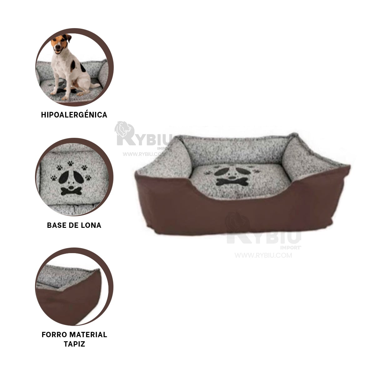 COLCHON PERROS MA31048 PELUDOS MARRON TALLA XXL RYBIU + MINIAGENDA - 3