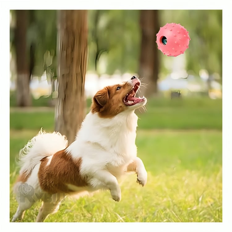 PELOTA CAUCHO PERROS MA31153 MASTICABLE ROSADO + GIFT STICKERS RYBIU - 4
