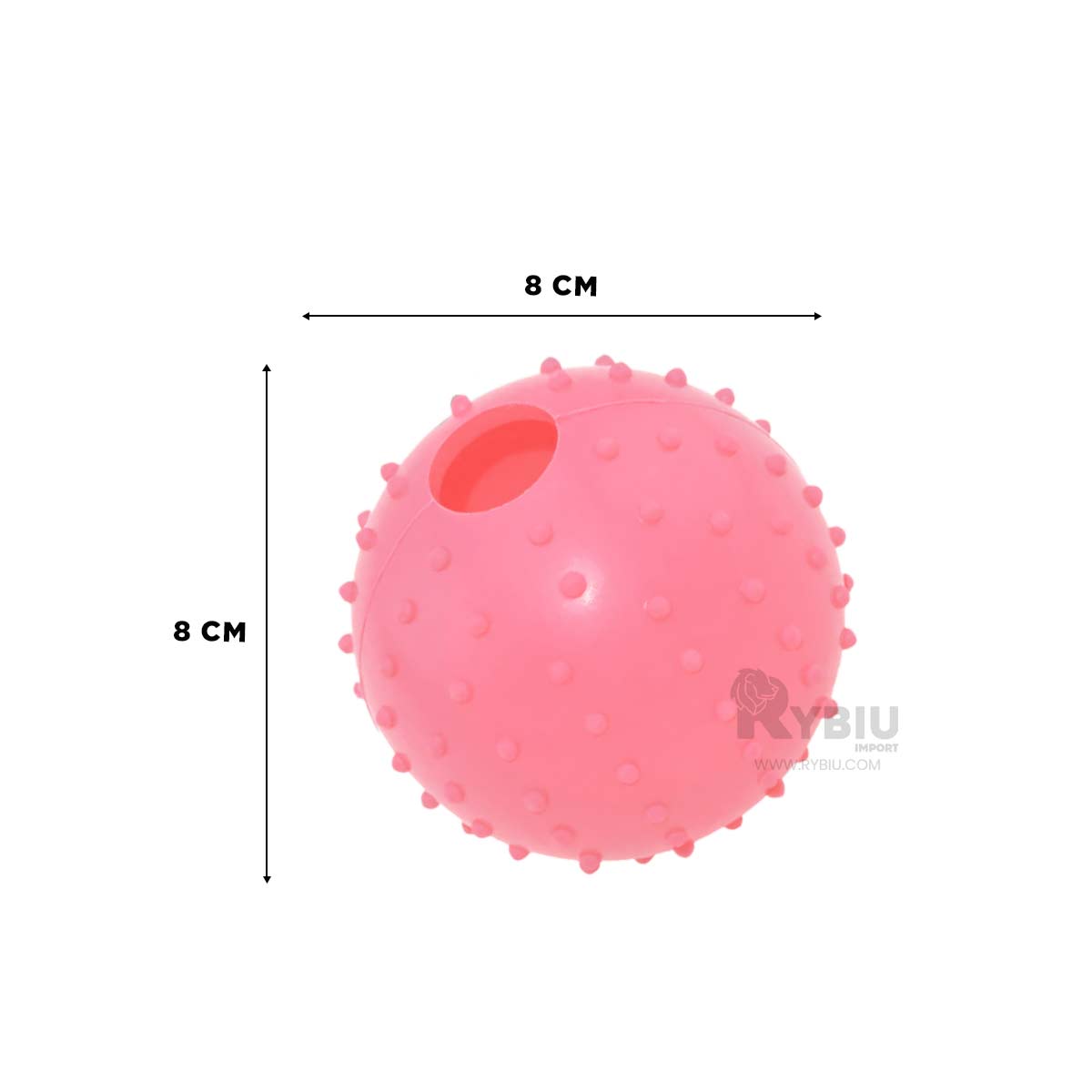 PELOTA CAUCHO PERROS MA31153 MASTICABLE ROSADO + GIFT STICKERS RYBIU - 5