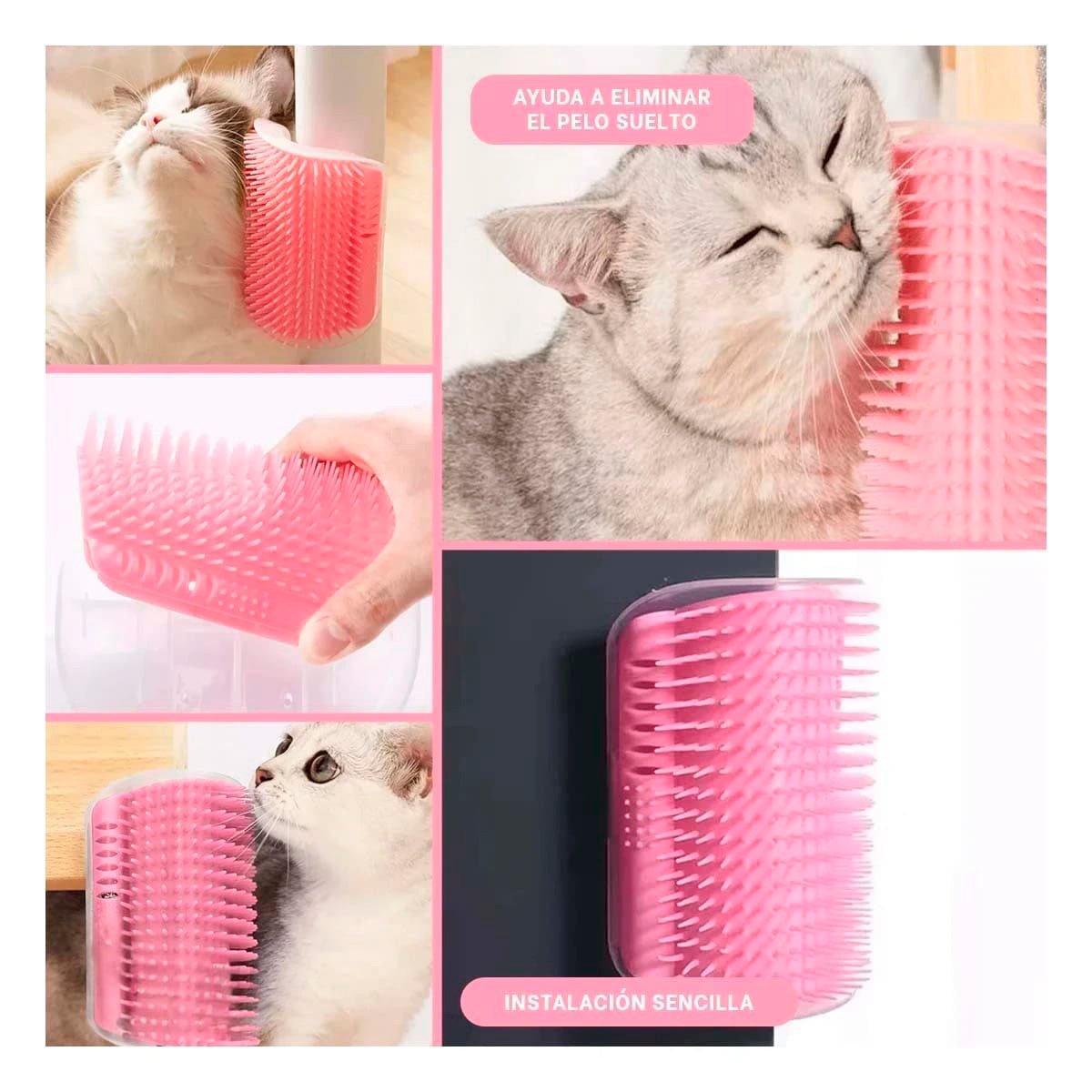 RASCADOR ESQUINERO DE GATOS ROSADO MAS HIERBA DE ESTILO MUY FUNCIONAL - 5