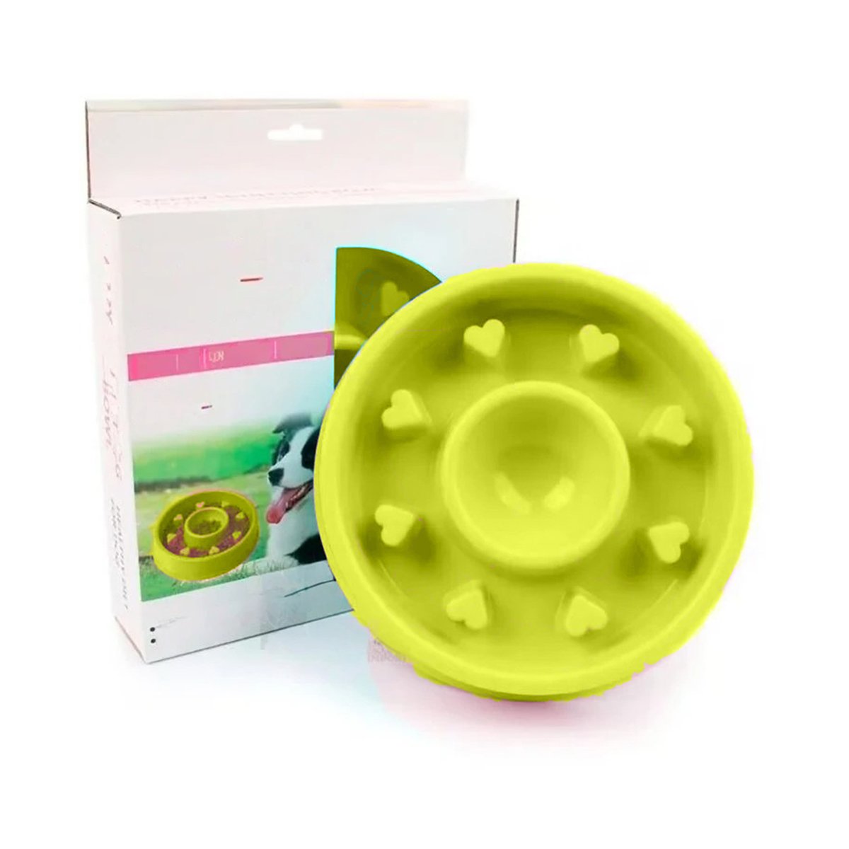 COMEDERO PET VERDE CIRCULAR CORAZONES ANTIESTRES - 3