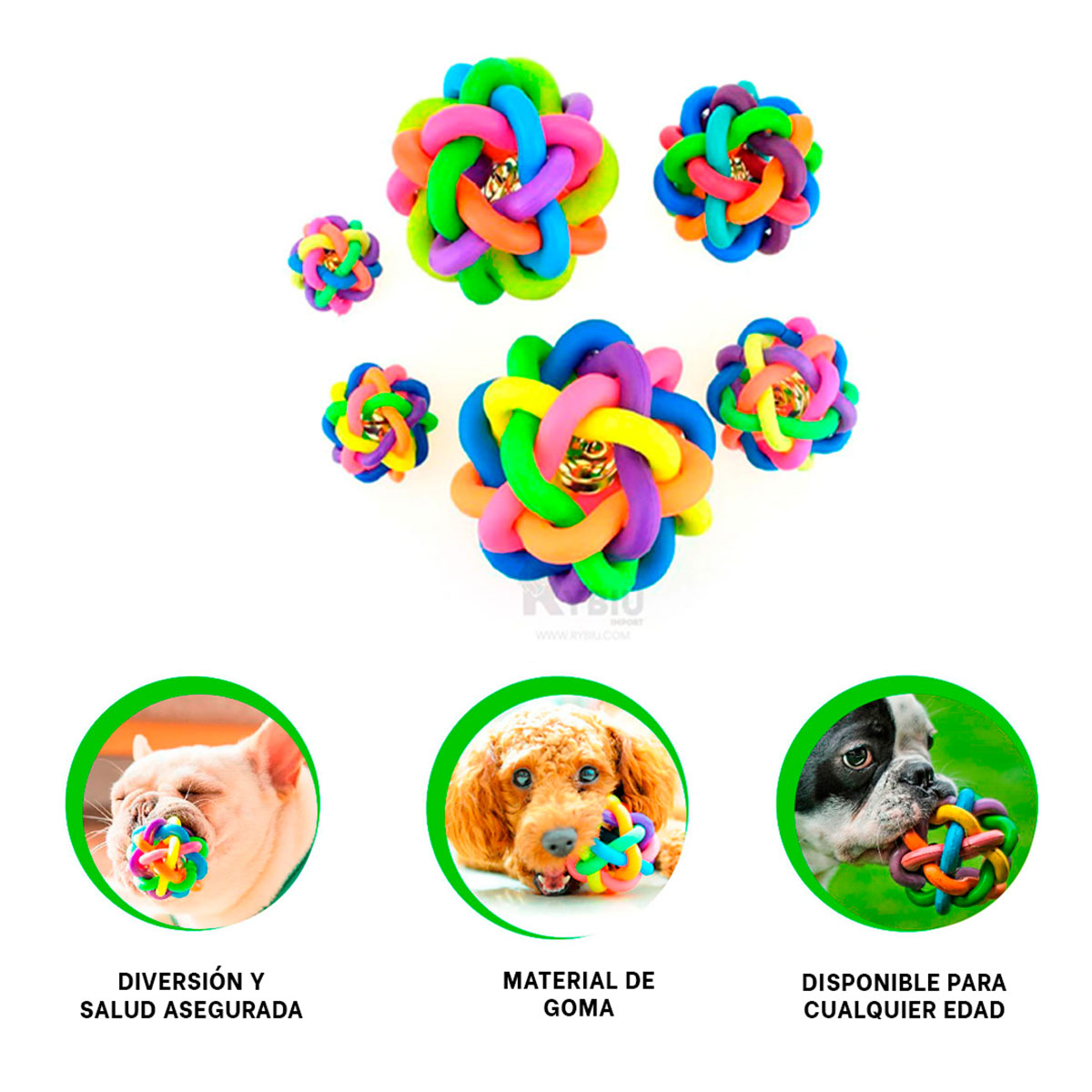 BALÓN PERROS MA31259 EN MULTICOLOR + REGALO LIGAS PEINAR RYBIU - 3