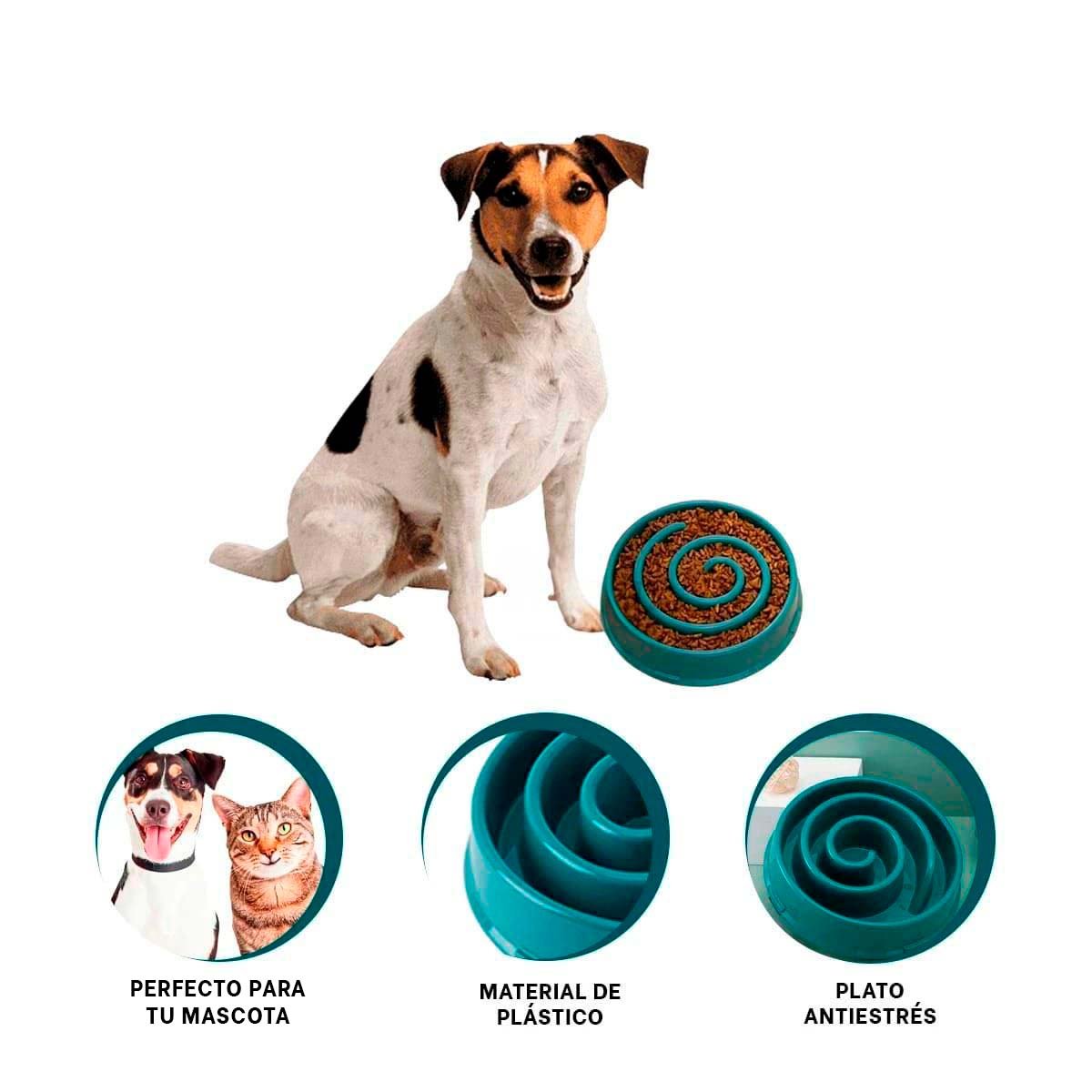 COMEDERO PET VERDE TIPO ESPIRAL PARA PERROS - 3