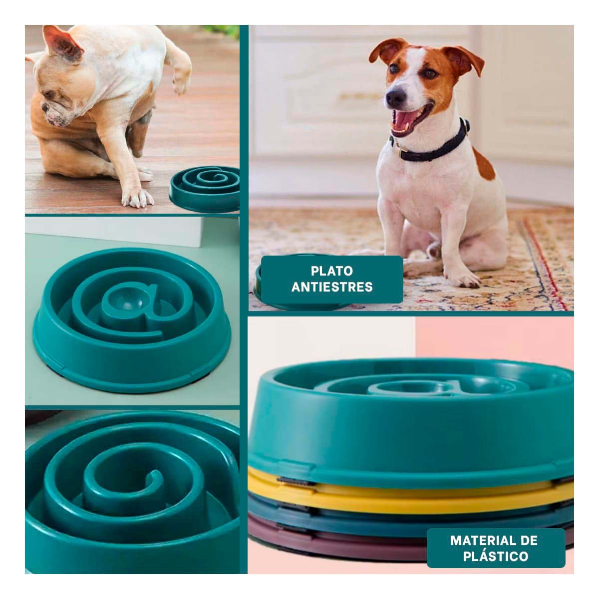 COMEDERO PET VERDE TIPO ESPIRAL PARA PERROS - 5