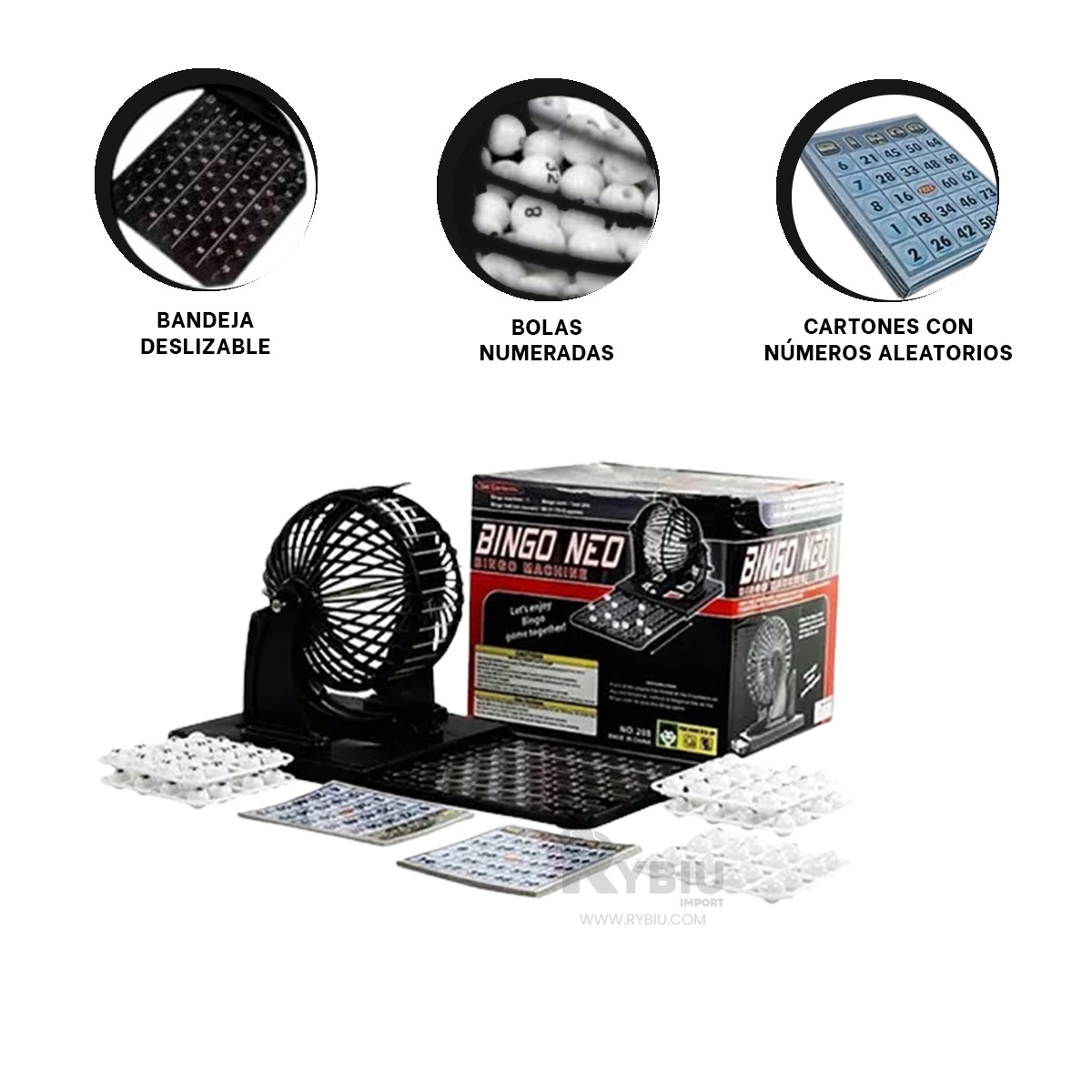 JUEGO NEO DE MESA BINGO EN COLOR NEGRO Y+REGALO STICKERS - 1