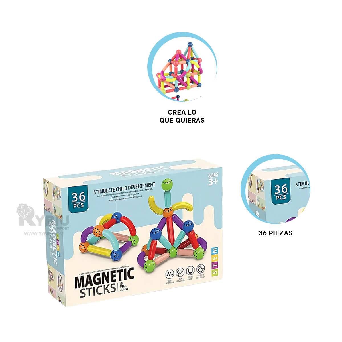 BARRAS DIDACTICAS CON IMAN MULTICOLOR Y+BANDERITAS ADHESIVAS - 1
