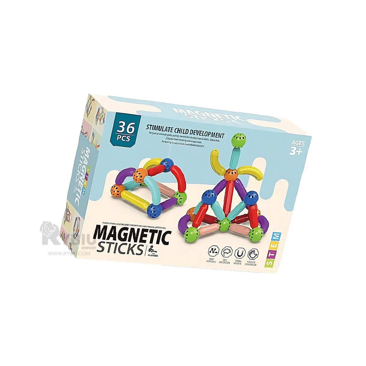 BARRAS DIDACTICAS CON IMAN MULTICOLOR Y+BANDERITAS ADHESIVAS - 2