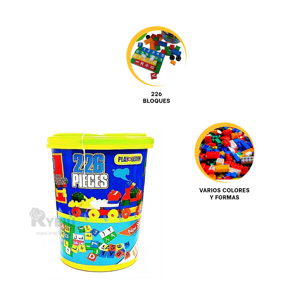 JUEGO PARA NIÑOS DE 226 PIEZAS MULTICOLOR Y+PAPEL DE REGALO - 2