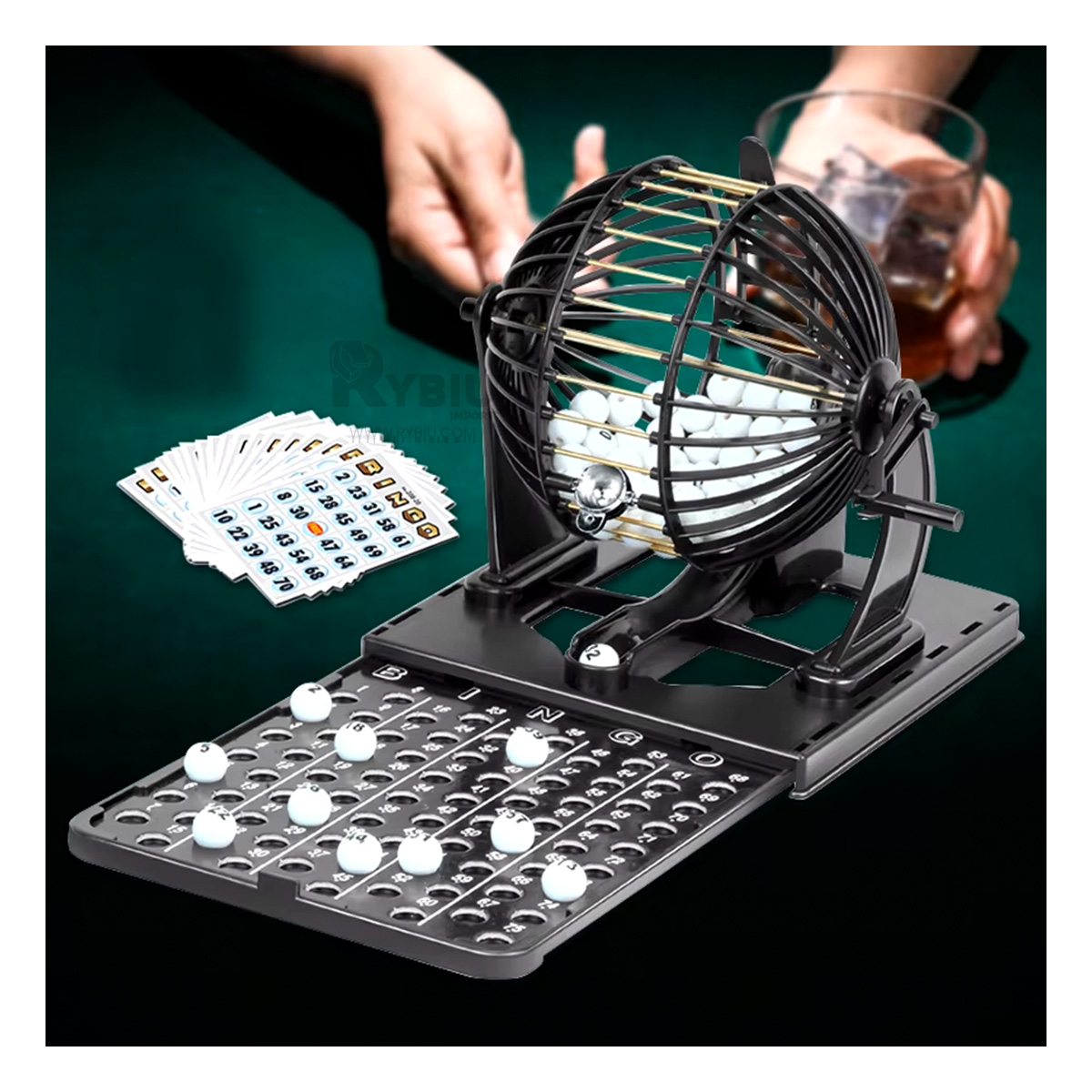MAQUINA DE SUERTE BOLAS EN NEGRO Y+REGALO LIGAS PARA PEINAR - 1
