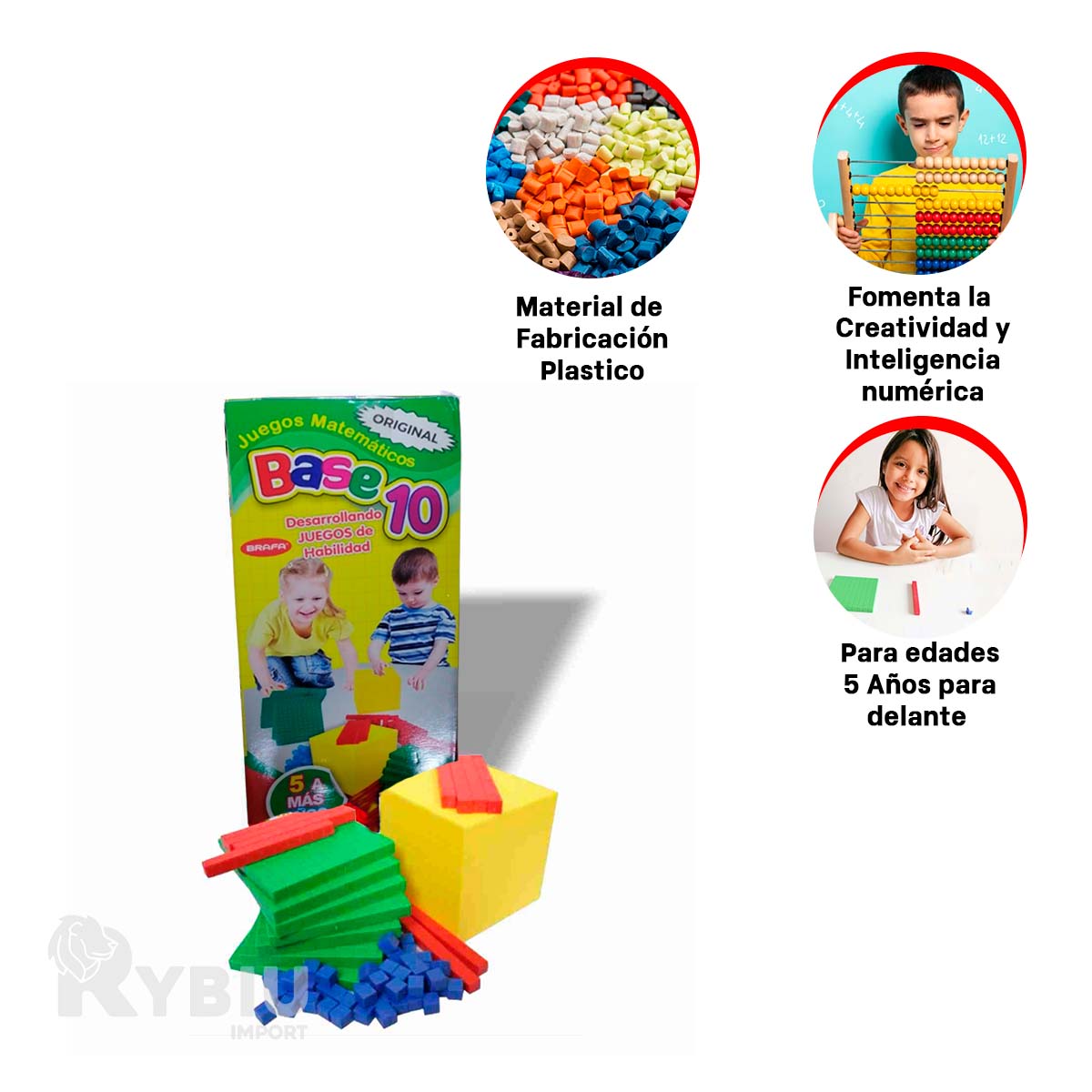 JUEGO PARA NIÑOS BASE 10 MULTICOLOR Y+PAPEL DE REGALO - 2