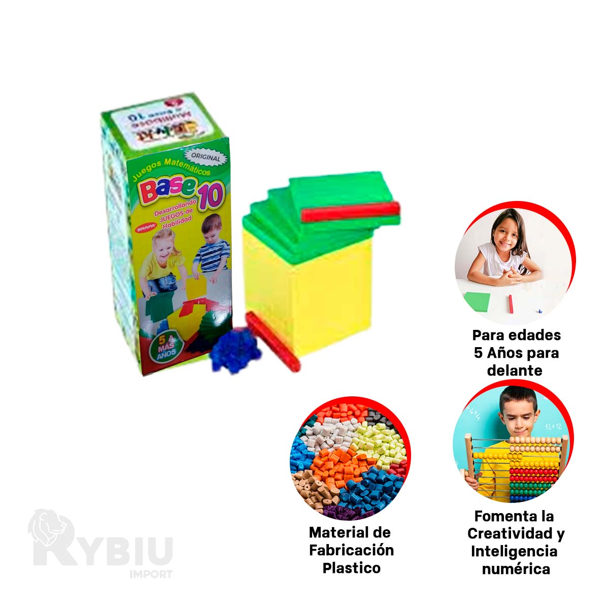 JUEGO PARA NIÑOS BASE 10 MULTICOLOR Y+PAPEL DE REGALO - 3