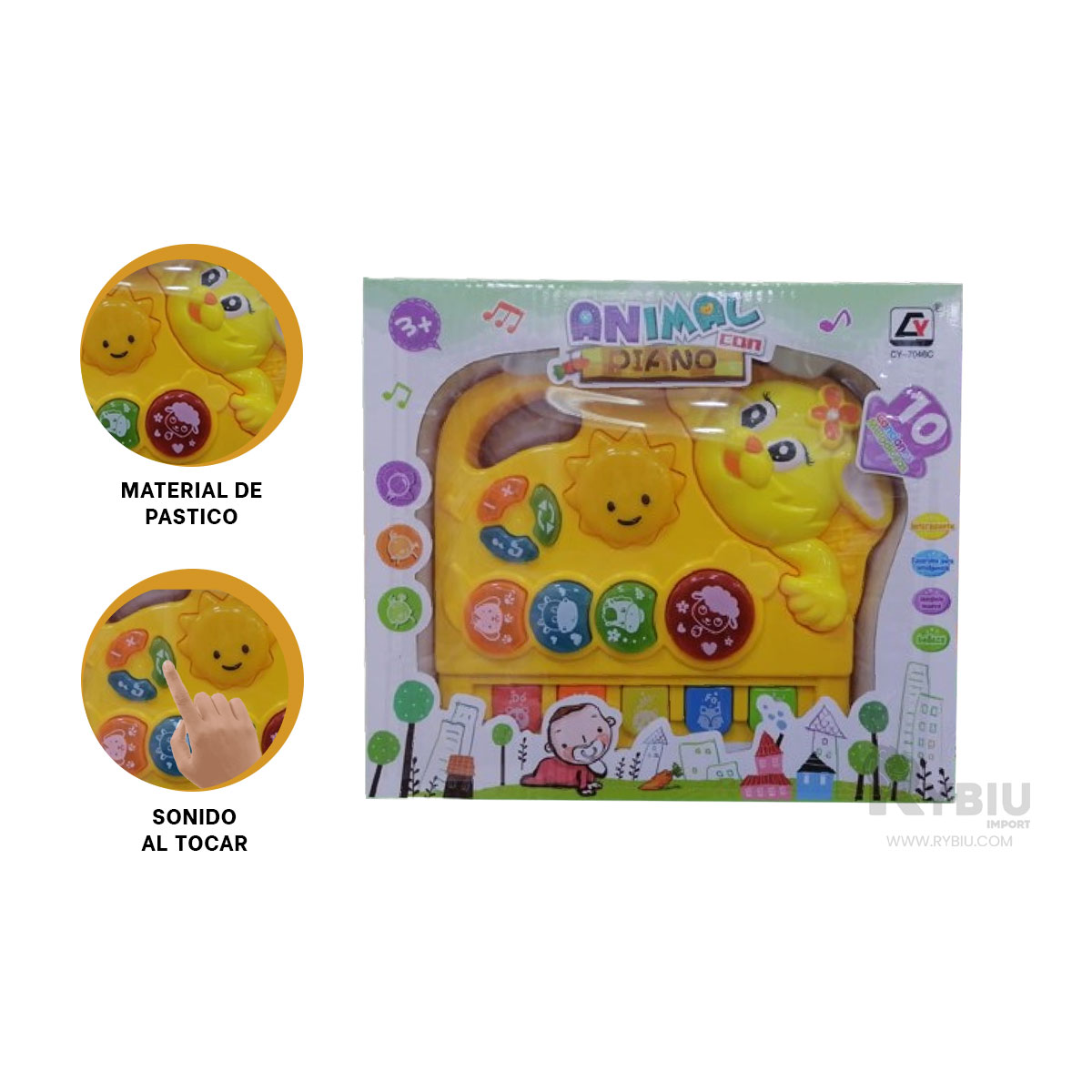 TECLADO DIVERTIDO PARA NIÑOS AMARILLO Y+ENVOLTORIO DE REGALO - 1