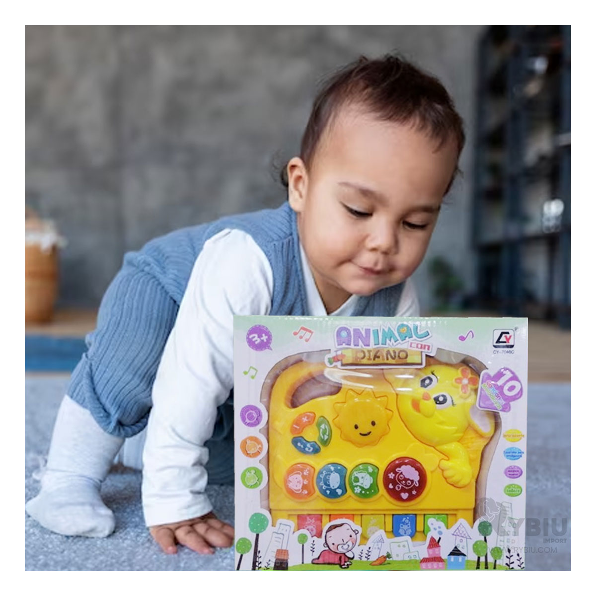TECLADO DIVERTIDO PARA NIÑOS AMARILLO Y+ENVOLTORIO DE REGALO - 2