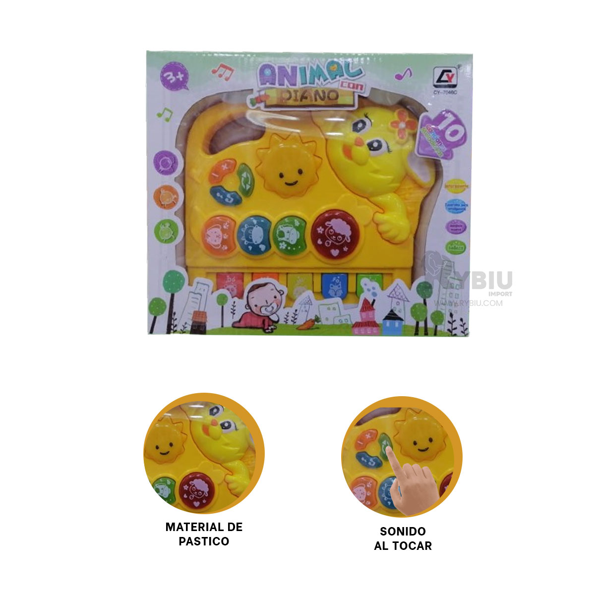 TECLADO DIVERTIDO PARA NIÑOS AMARILLO Y+ENVOLTORIO DE REGALO - 4