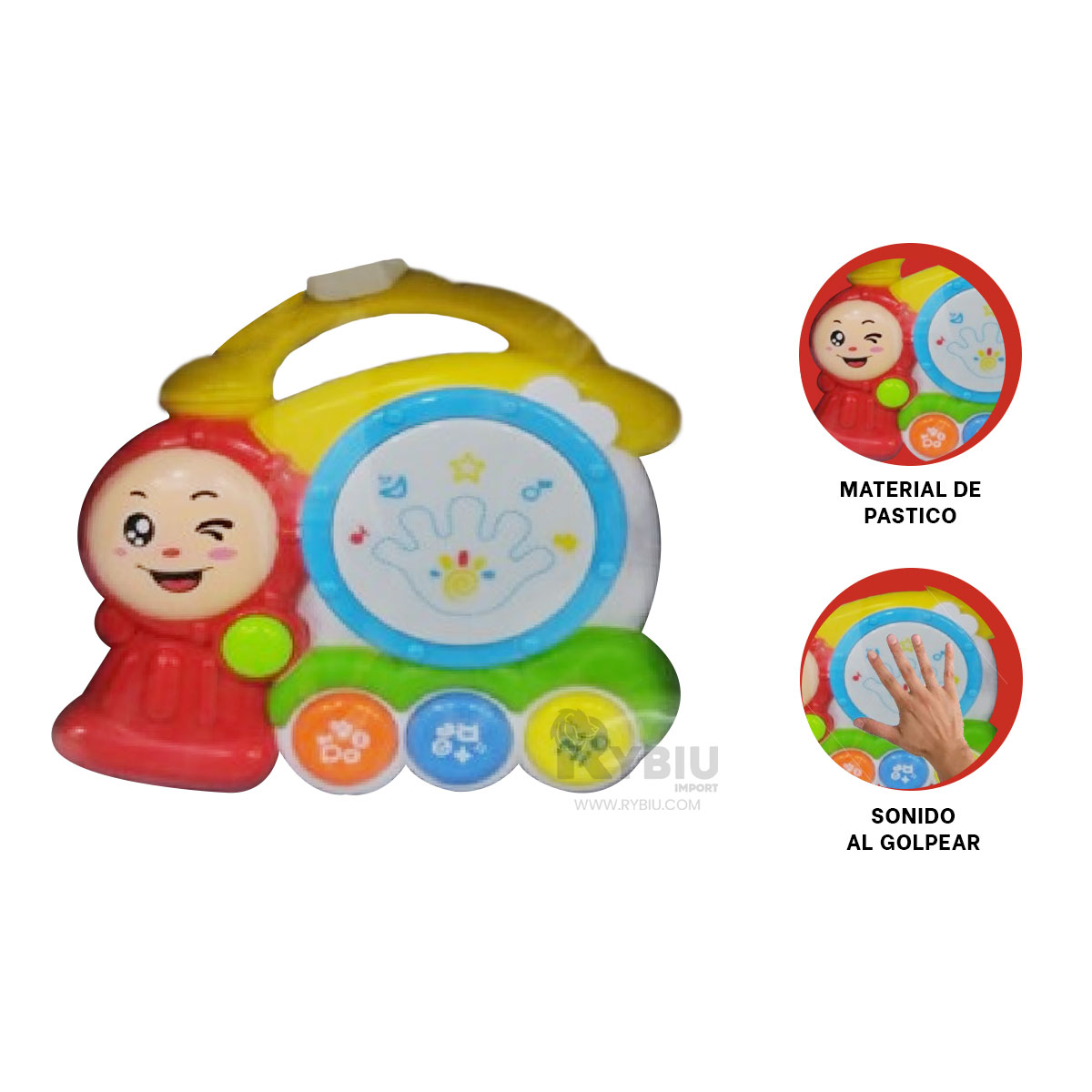 TIMBAL KID DE DISEÑO TREN MULTICOLOR Y+ENVOLTORIO DE REGALO - 1