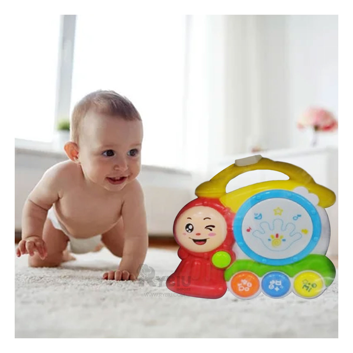 TIMBAL KID DE DISEÑO TREN MULTICOLOR Y+ENVOLTORIO DE REGALO - 3