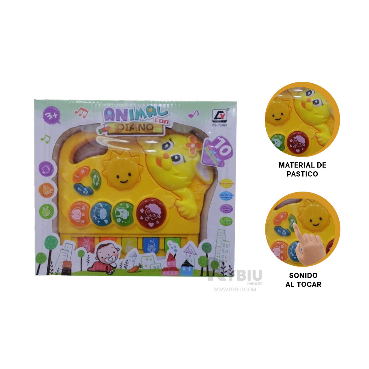 TECLADO DIDACTICO PARA PEQUEÑOS AMARILLO Y+REGALO STICKERS - 4