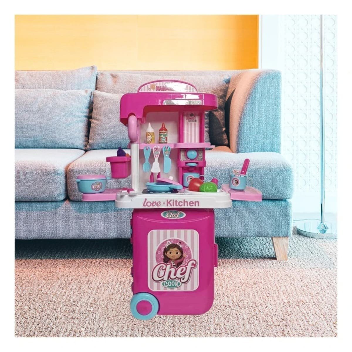 KIT COCINA ESTILO CHEF CON ACCESORIOS EN MALETA PARA DIVERSION EN CASA YSTICKY - 4