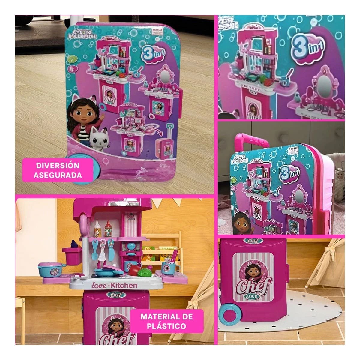 KIT COCINA ESTILO CHEF CON ACCESORIOS EN MALETA PARA DIVERSION EN CASA YSTICKY - 5