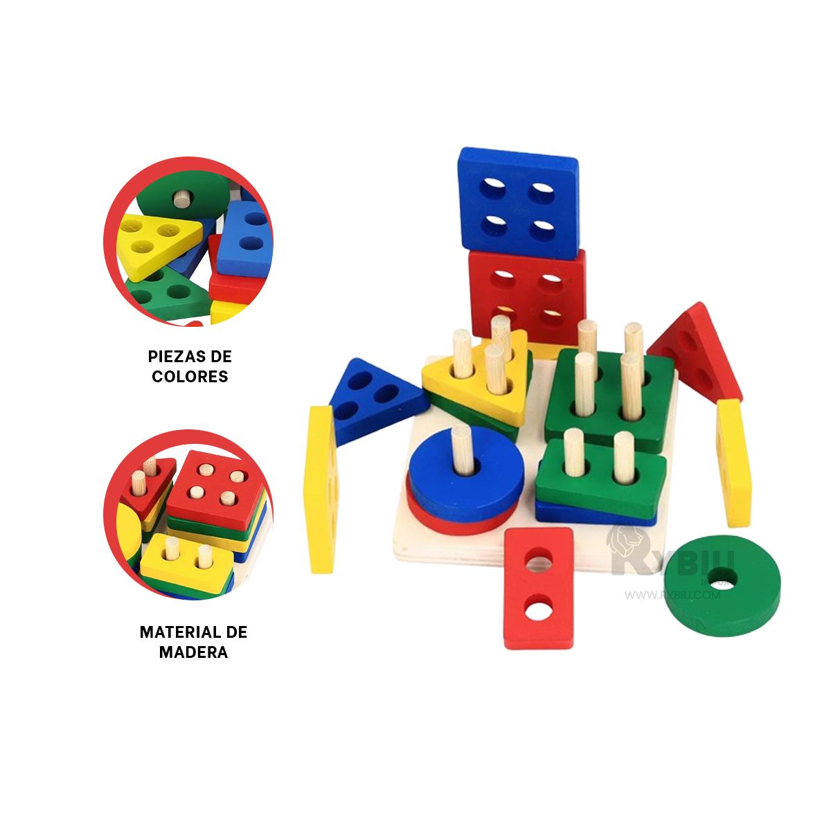 PLANTADO DE FIGURAS GEOMETRICAS DE MADERA Y+REGALO AGENDITA - 2