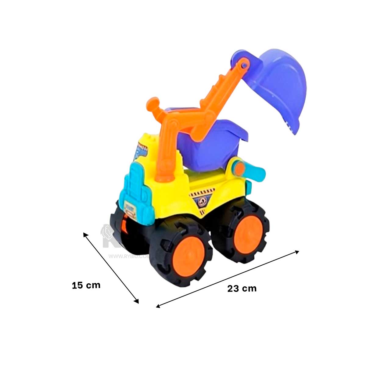 CARRO DE OBRAS INFANTIL EN MULTICOLOR Y+BANDERITAS ADHESIVAS - 5