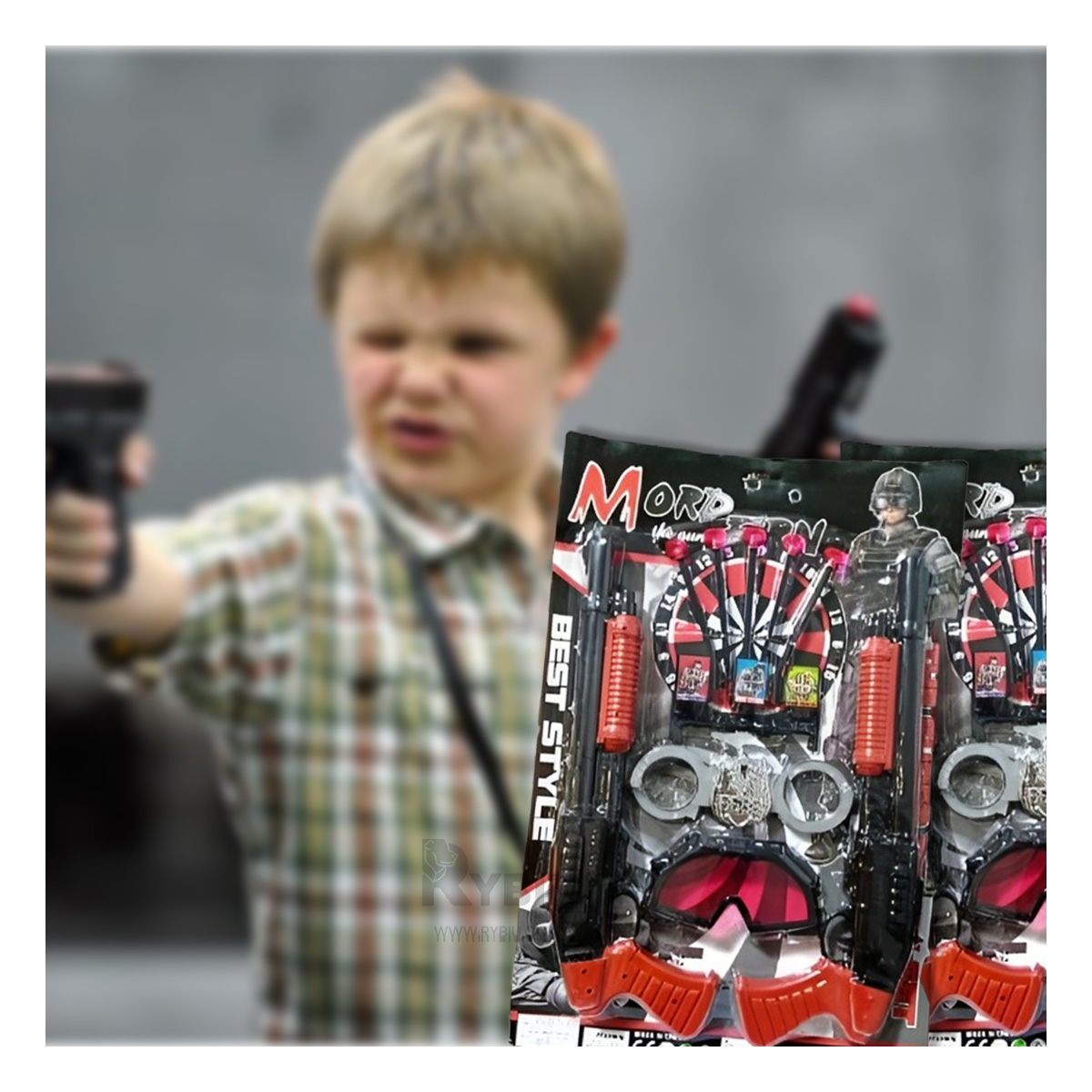 JUEGO DE PISTOLAS PARA KIDS EN NEGRO Y+LIGAS DE REGALO - 3
