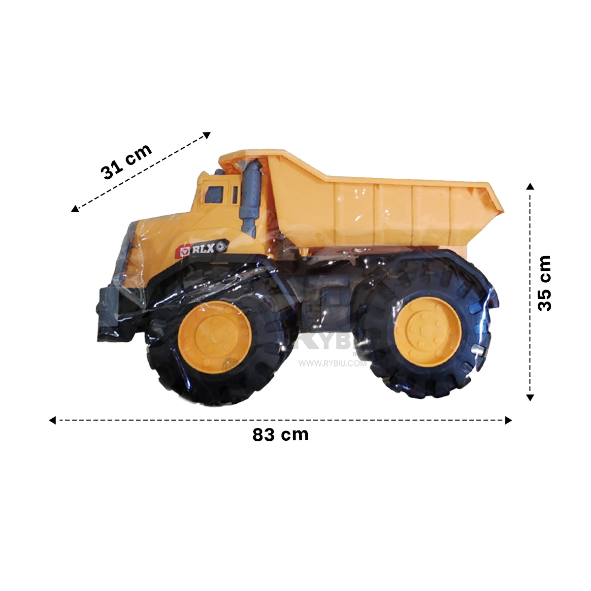 VOLQUETE DE CARRO TRUCK TONO AMARILLO Y+BANDERITAS ADHESIVAS - 5