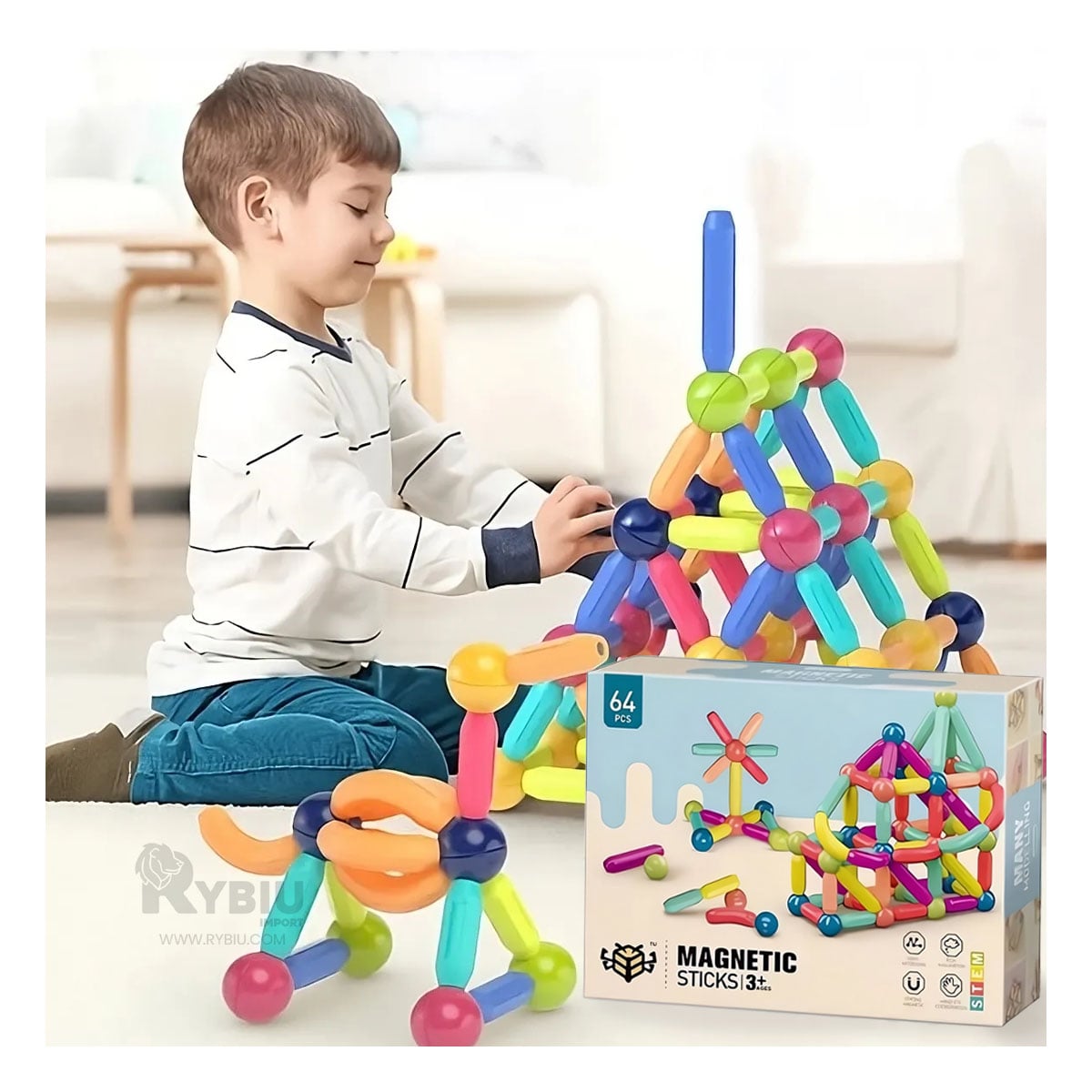 JUGUETE IMAN PARA NINOS DE MULTICOLOR Y+GIFT STICKERS - 4