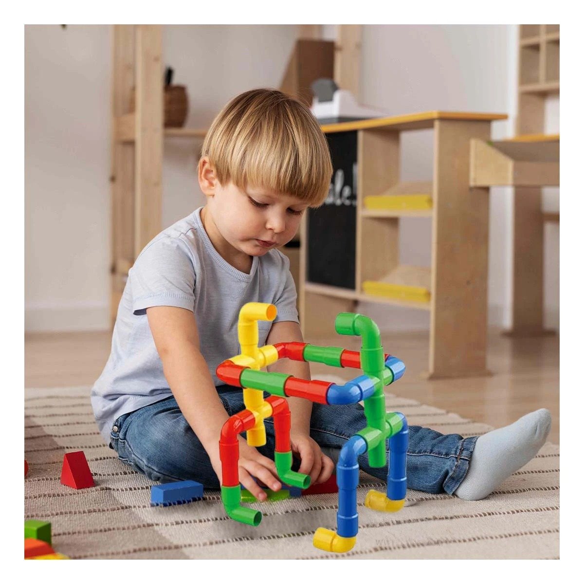 CONJUNTO EDUCATIVO DE TUBOS PARA ENSAMBLAR Y DESCUBRIR Y+LIGAS REGALO - 2