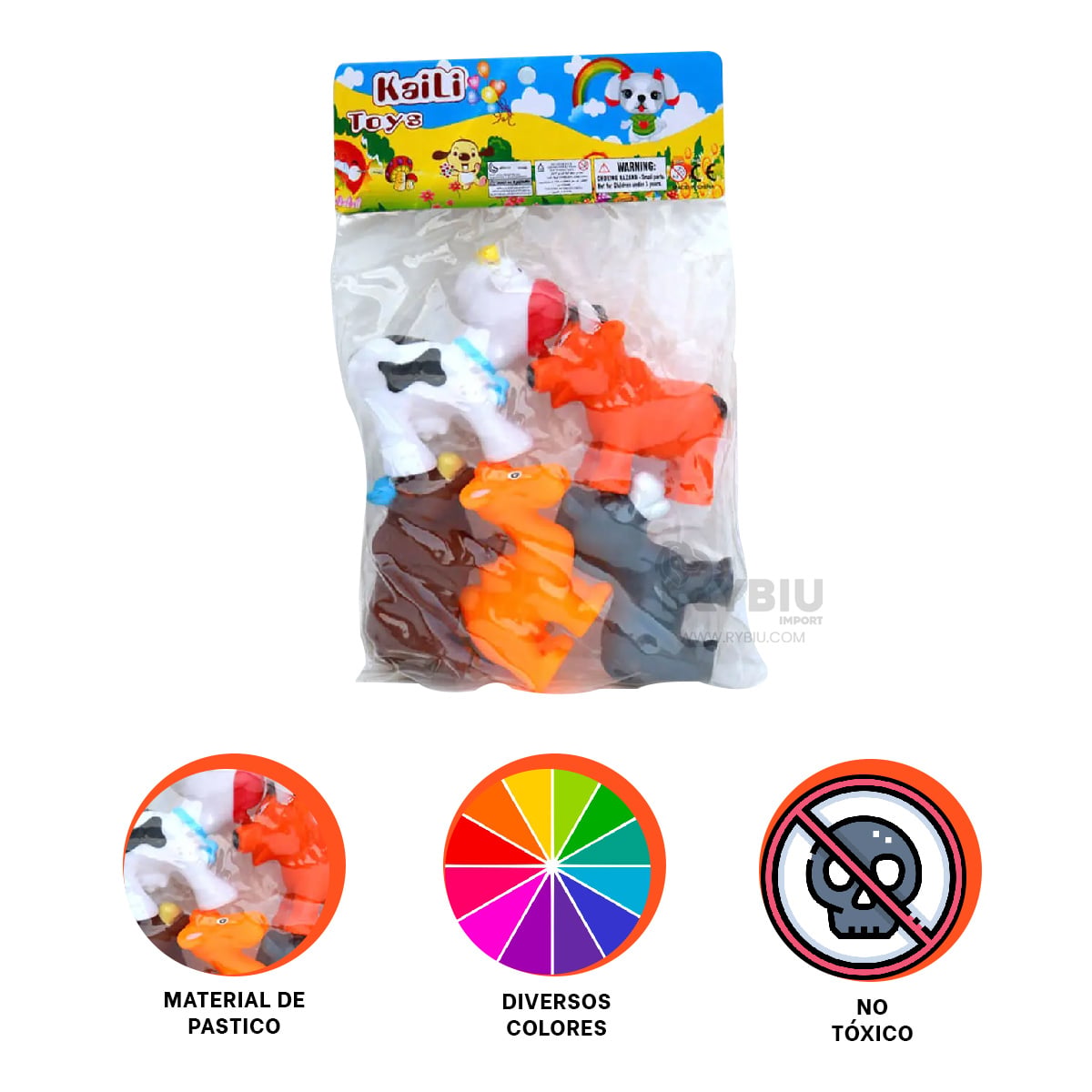 ANIMALES PARA NIÑOS 5 UNIDADES MULTICOLOR Y+REGALO AGENDITA - 3