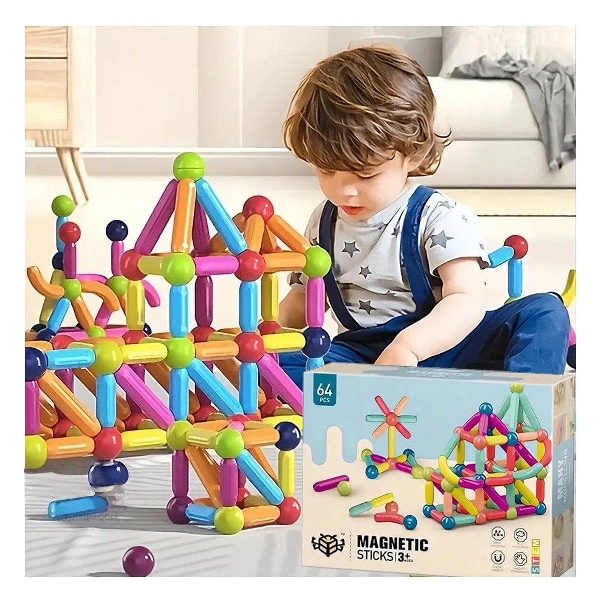 OPCION MAGNETICA PIEZAS PARA CREATIVIDAD EDUCATIVA Y ACTIVIDAD DIDACTICA Y+LIGAS REGALO - 1