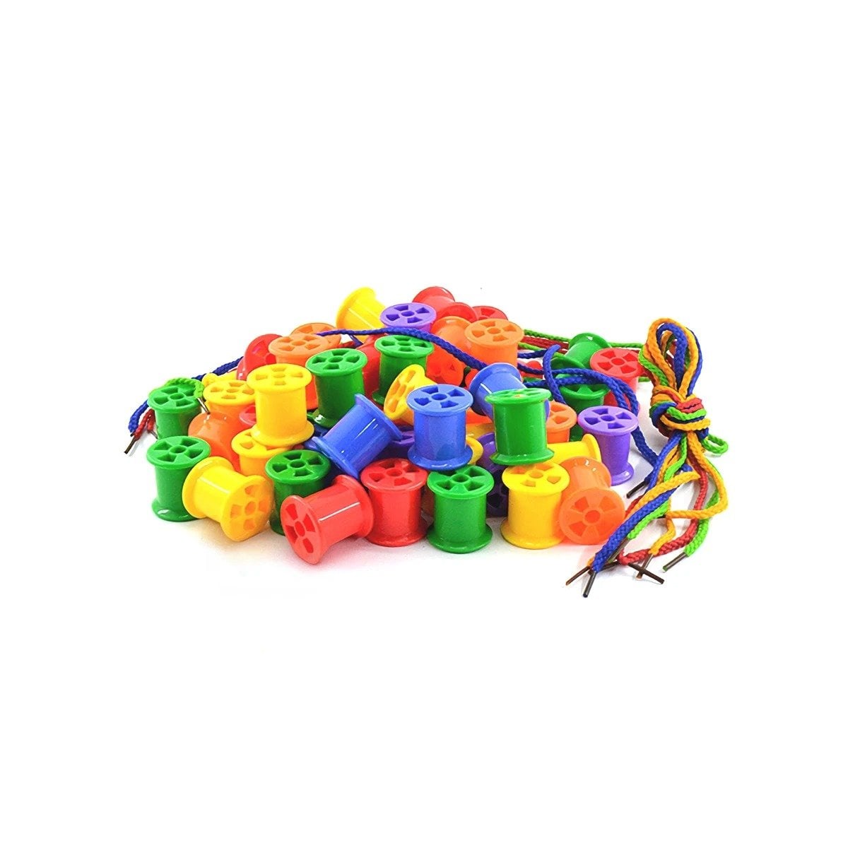 CONJUNTO EDUCATIVO DE CARRETES CILINDRICOS PARA APRENDIZAJE VISUAL Y+LIGAS REGALO - 3