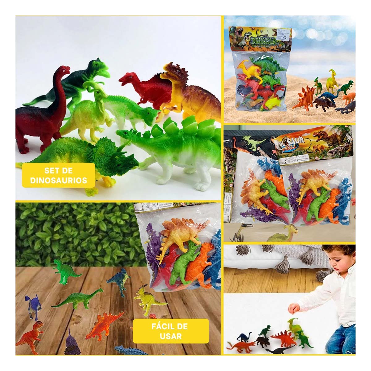 MUNDO DE DINOSAURIOS CON ACCESORIOS EN BOLSA PARA DIVERSION CREATIVA YSTICKY - 1